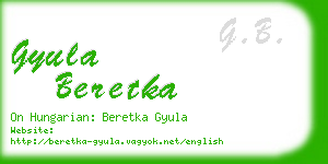 gyula beretka business card